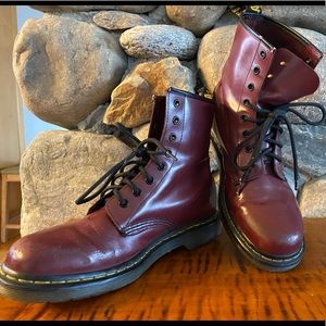 Maroon 1460 eight- eye boot.
